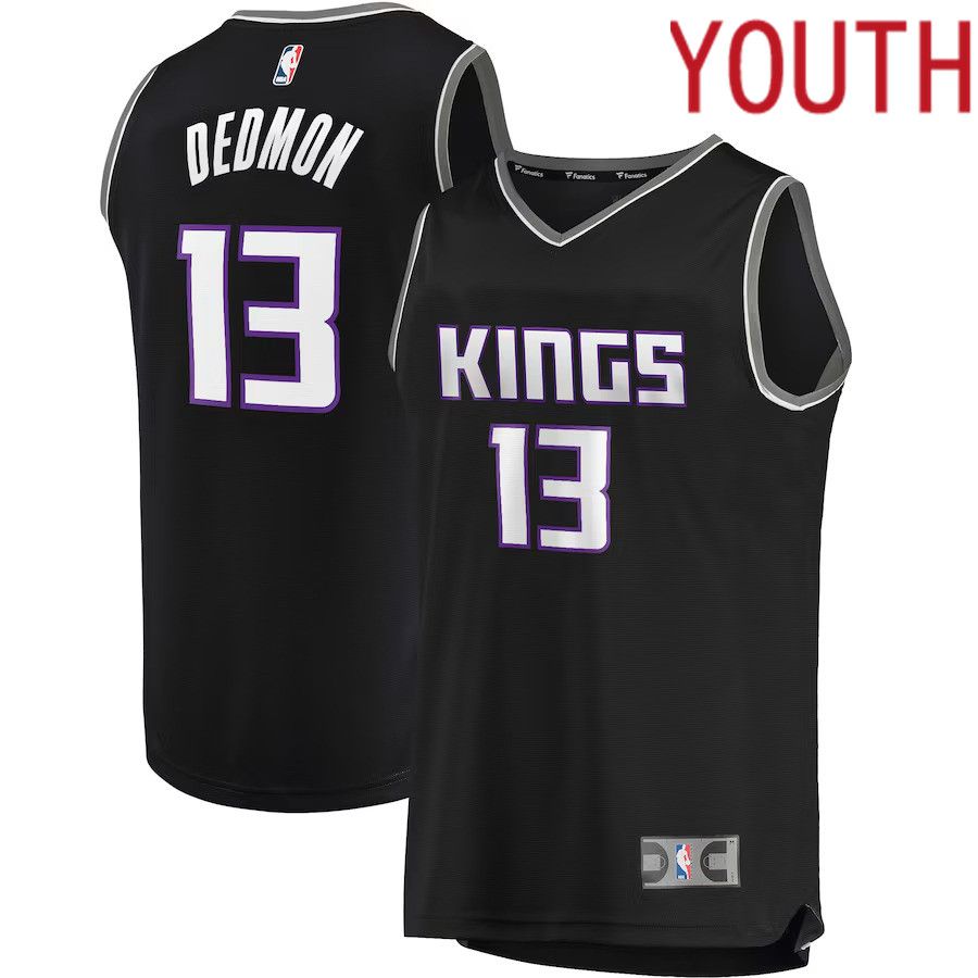 Youth Sacramento Kings #13 Dewayne Dedmon Fanatics Branded Black Fast Break Replica NBA Jersey